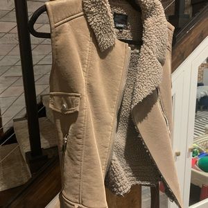Barneys Originals Faux Leather Sherpa lined Vest